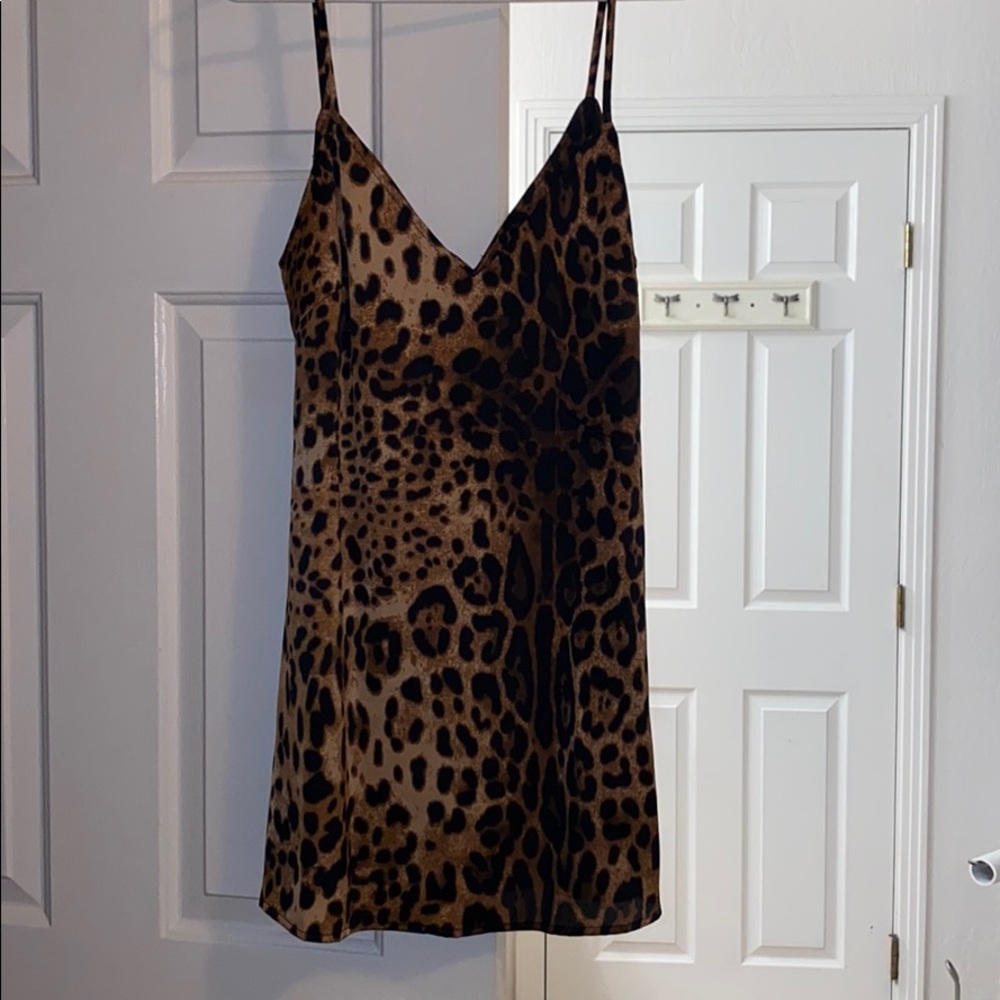 Leopard slip dress